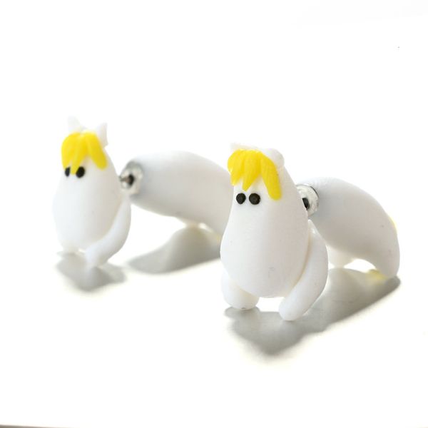 

lovely hippo body puncture handmade soft pottery environmental protection earrings