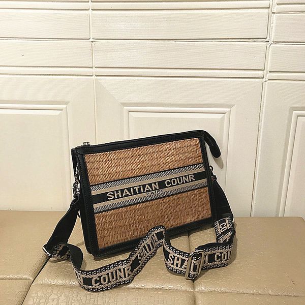 

luxury herme handbags and storage anmo xi female 2021 new d home envelope handbag single shoulder messenger handle straw