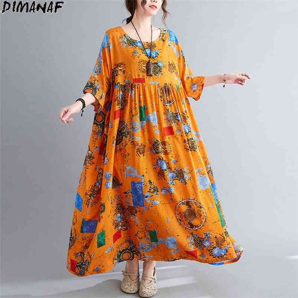 

plus size summer dress women vestidos sundress yellow flowers oversize long linen loose casual lady 4xl 5xl 210531, Black;gray