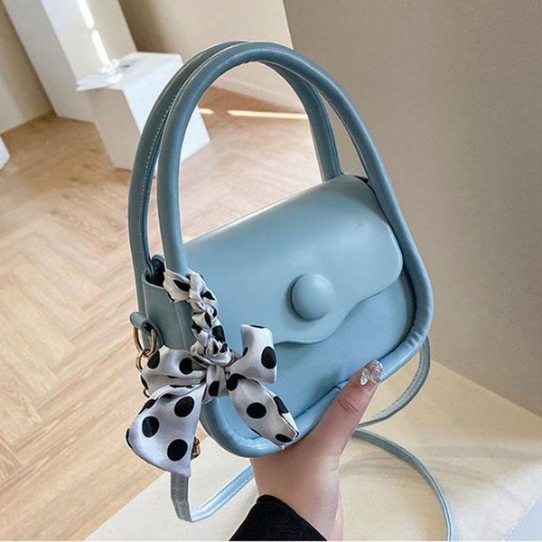 

shoulder bags female handbags 2021 fashion polka dot silk scarf saddle sweet butterfly messenger solid color