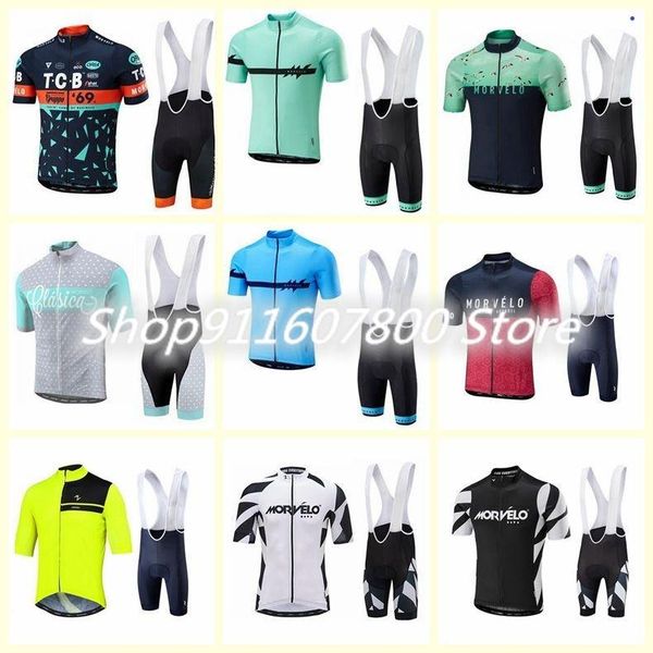 

morvelo team cycling short sleeves jersey bib shorts sets ropa ciclismo mens clothing outdoor mtb bike sportswear s21030245 racing, Black;blue