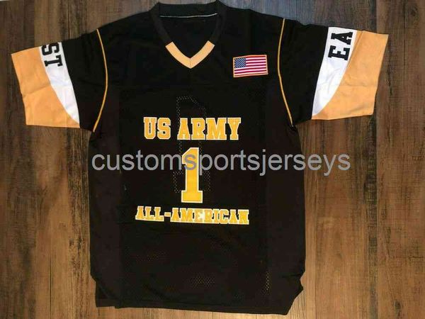 Сшитые Stefon Diggs High School Army Armer American Football Jersey Новый пользовательский номер любой номер