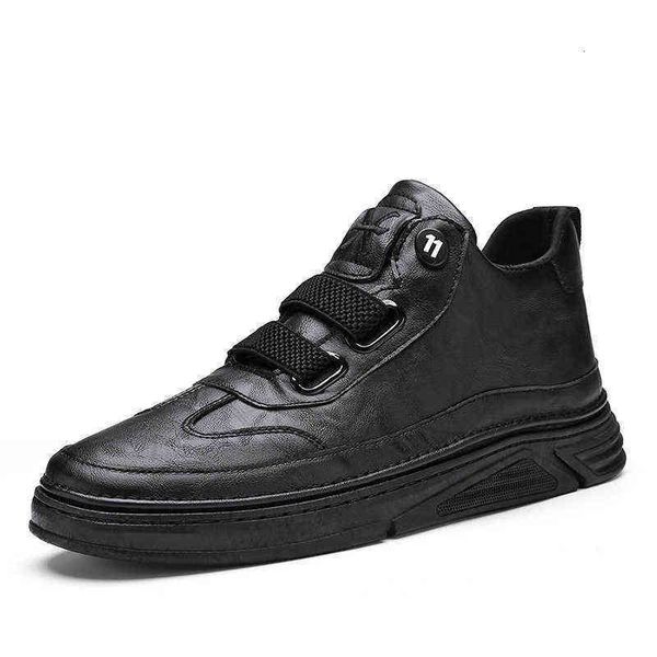 

medium board sho solid color one foot men's lazy leisure sports style korean version small leather super fiber 2021