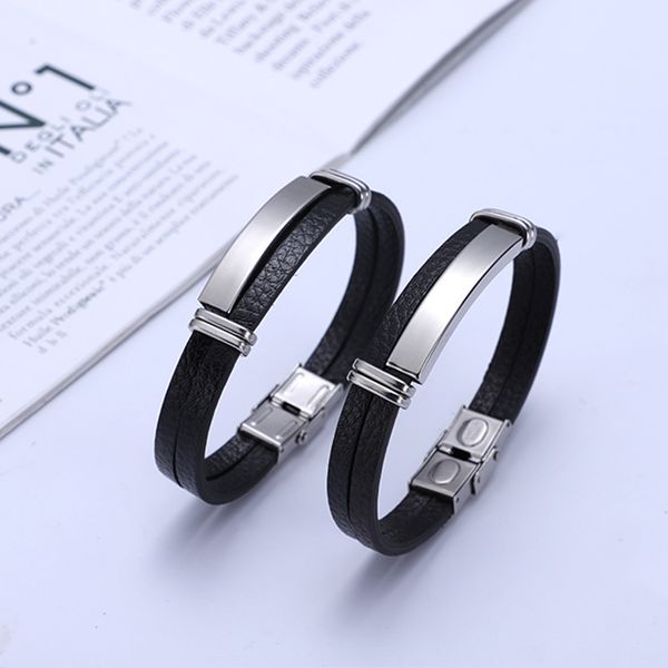 

simple ti-tanium high fiber bracelet stainless steel packaging men's and women's lettering bracelet jewelry, Golden;silver