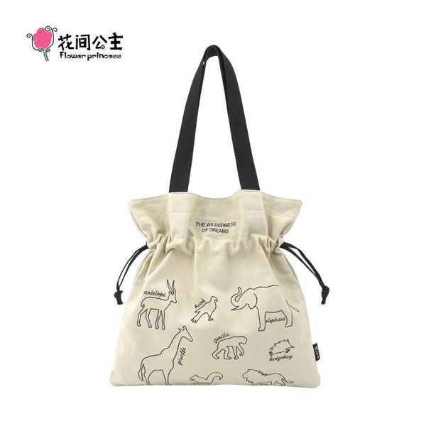

evening bags flower princess brand 2021 summer women's large capacity all-match fashion casual canvas cloth shoulder crossbody tote bag