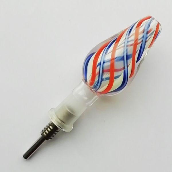 Neuankömmling Taschenlampen-Stil, Glas, Handlöffel, Pfeifenraucher, Tabakbrenner, 7,6 cm Länge, 14 mm Gelenk