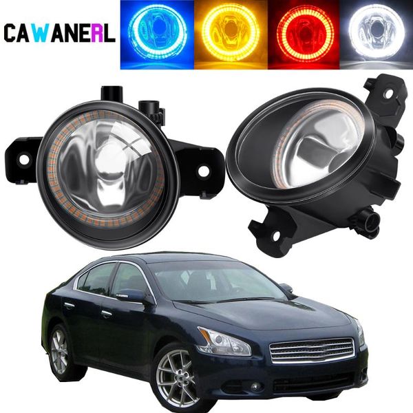 

other lighting system 2 x angel eye fog light assembly for maxima 2009-2021 car halo ring lampshade + replaceable bulb daytime runnin
