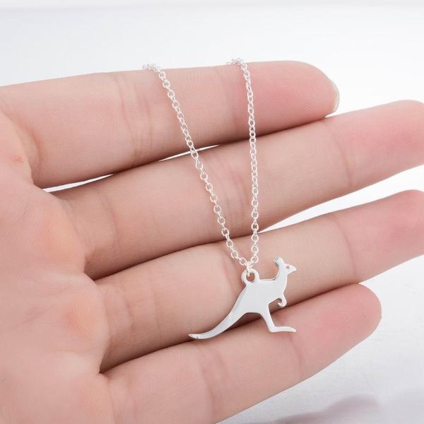 

factory sale metal animal necklaces kangaroo pendant for women, Silver