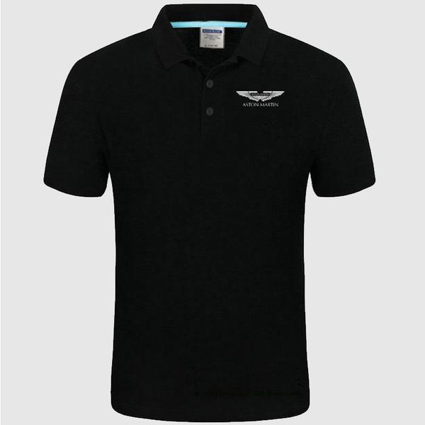 

men's polos 2021 summer aston martin logo classic brand men shirt casual solid short sleeve cotton, White;black