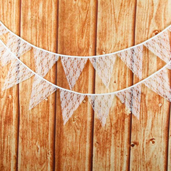 

2.8m 12 flags pure white lace butterfly plum banner garland bunting wedding party decor valentine's day background arrangement decorati