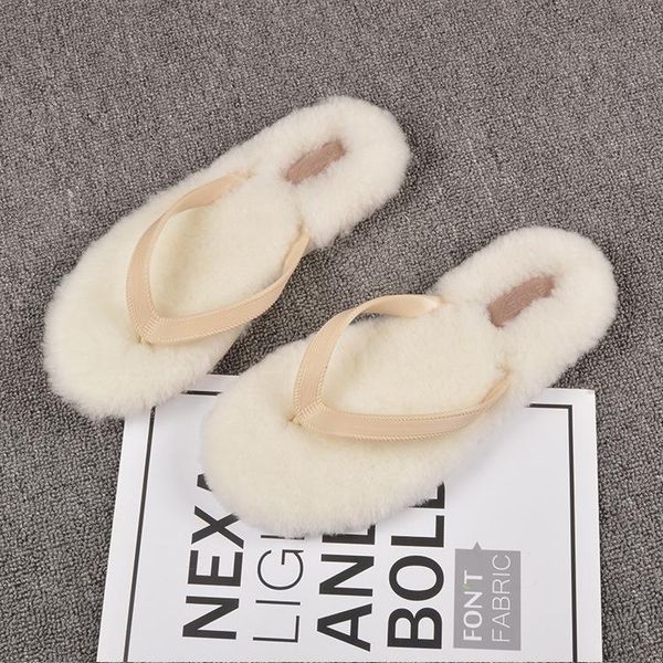 

fur slippers 2021 foreign trade flat-bottom comfortable home europe and america soft flip-flops, Black