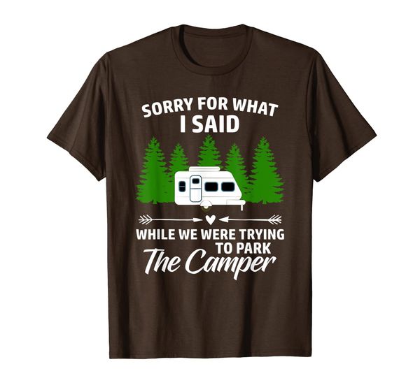

park the camper family camping trailer vacation funny gift t-shirt, White;black