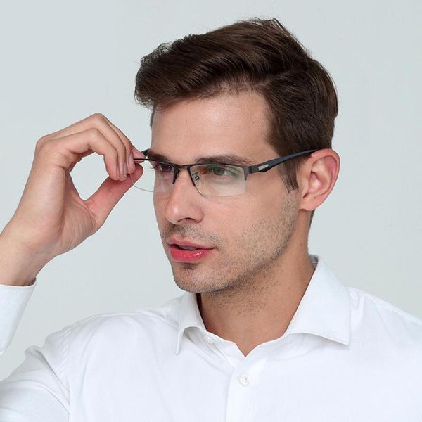 

fashion sunglasses frames alloy glasses frame men clear lens half rim optical eyeglasses myopia prescription spectacles black eyewear oculos