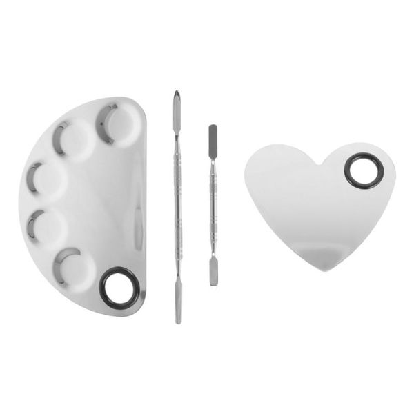 

gift sets 2pcs nail art color mixing palettes foundation plate with spatulas
