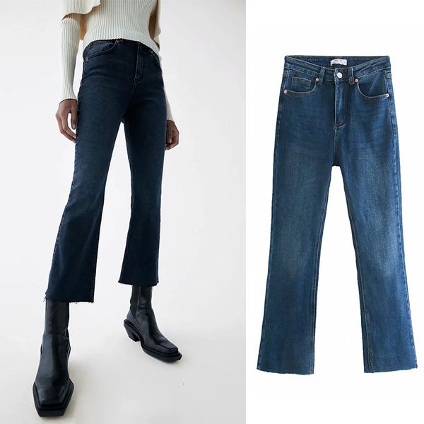 

women's pants & capris 2021 spring and autumn new solid jeans clothing button fly decoration middle waist flare jeans vkxs, Black;white