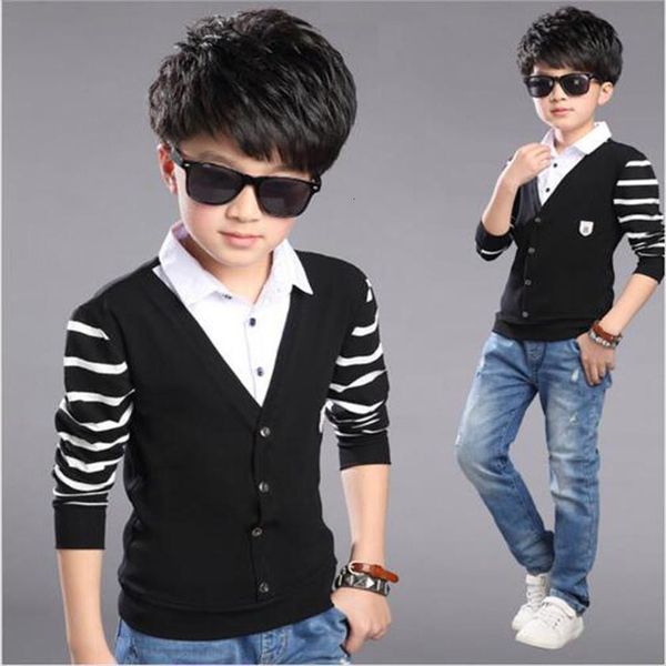 

boys clothes children knitted t shirt teenage spring baby long sleeve jacket kids fall warm, Blue