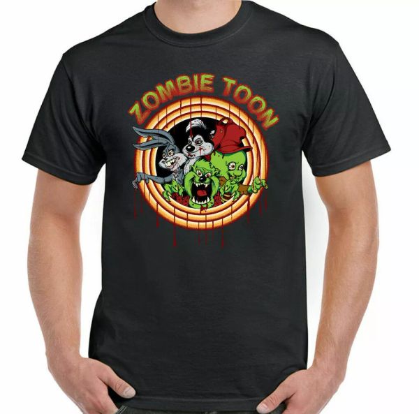 

zombie t-shirt toon mens funny halloween t-shirt, White;black
