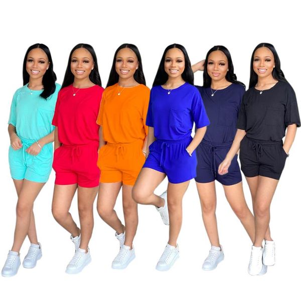 

sport suit t shirt and shorts sets women summer two piece set casual home pajamas femal matching women's tracksuits, Gray