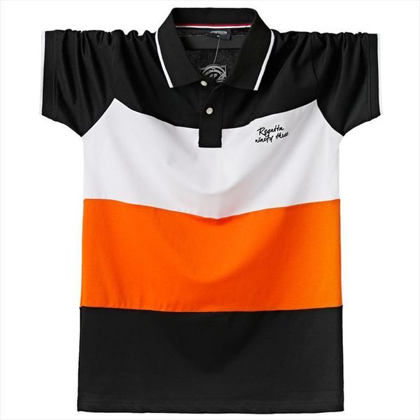 

shirt short sleeves breathable mens polos tees cotton male large tee summer fit slim patchwork shirts big plus size, White;black