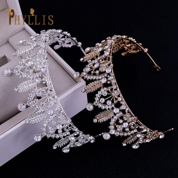 

hair clips & barrettes a260 luxury queen crown wedding accessories crystal headpiece pageant tiara creative bride gift headwear wholesale go, Golden;silver