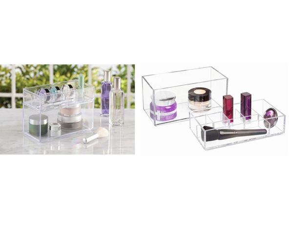 

bosphorus cosmetic organizer 2 pieces, rectangle shaped storage boxes & bins
