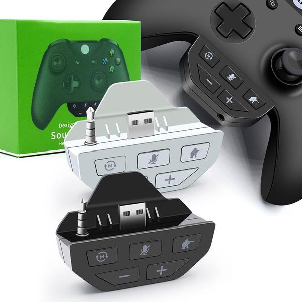 

black stereo headset adapter headphone converter for microsoft xbox one controller wireless game controllers & joysticks