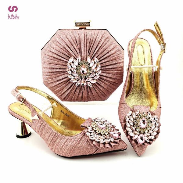 

dress shoes pointed tole arrivals italian women and bag set in pink color classics slingbacks pumps for wedding party, Black