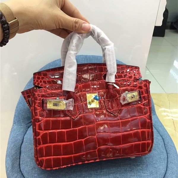 

new crocodile cowhide bag, crossbar hand small bag purses luxury outlet