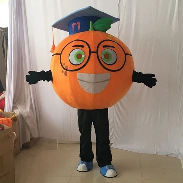 

halloween orange mascot costume cartoon fruit anime theme character carnival adults size christmas birthday party outdoor outfit suit, Red;yellow
