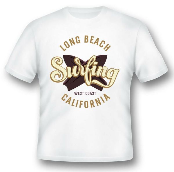 

long beach surfing black or white tee, White;black