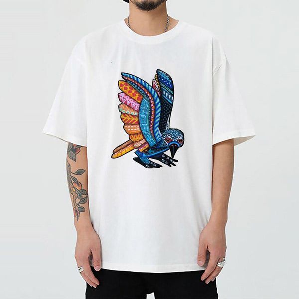 

men's t-shirts the cartoon bird print classic vintage japenese arrival of men white designer cotton graphic goth alternative clothing 2, White;black