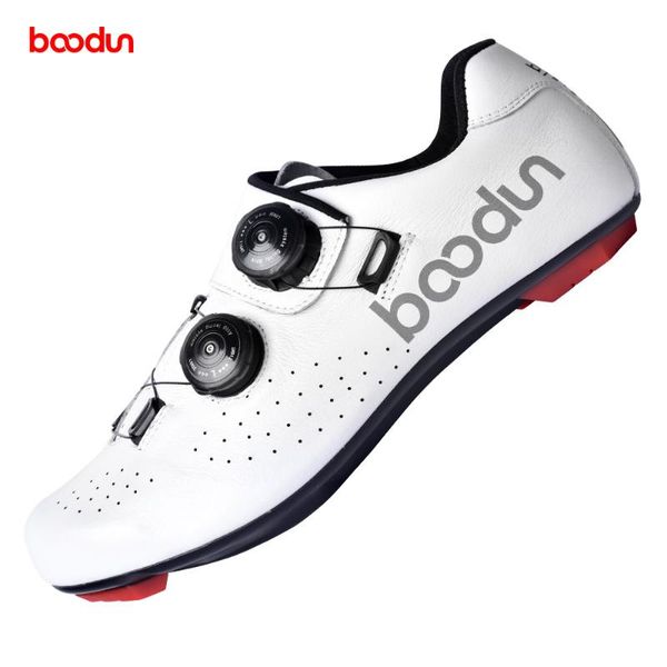 

cycling footwear style boodun road shoes breathable genuine leather nylon sole bike black white racing roadbike