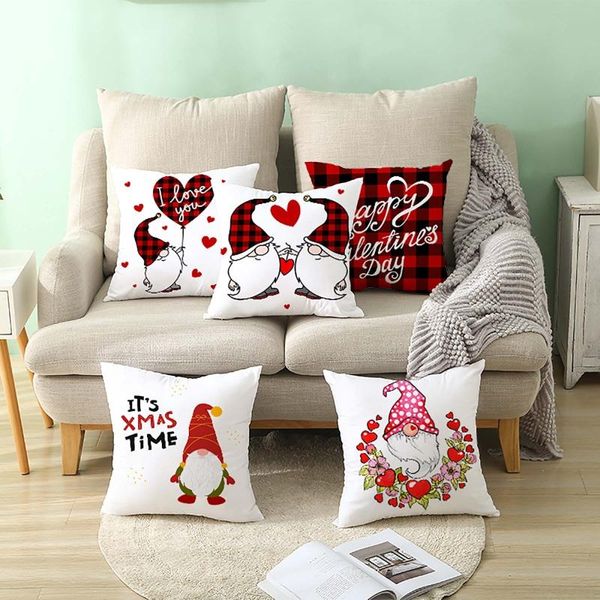 

4pcs 45x45cm faceless gnomes cushion cover decorative pillow for sofa pillowcase wedding decoration valentines day decor cushion/decorative