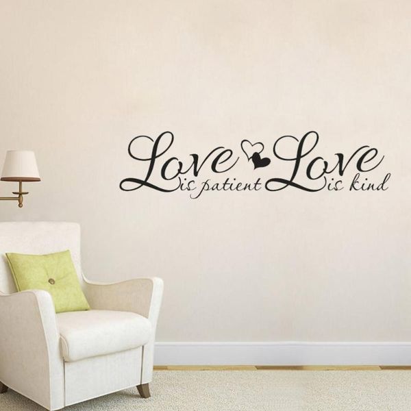 

wall stickers love is patient kind sticker quotes home decal bedroom decor creative removable