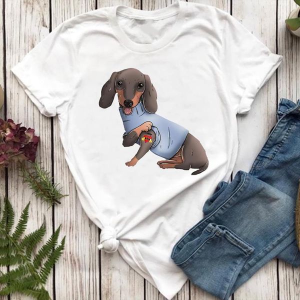 

and women cartoon printing men t shirt cute trend womens 90s animal dog pet mom lady female ladies print, White;black