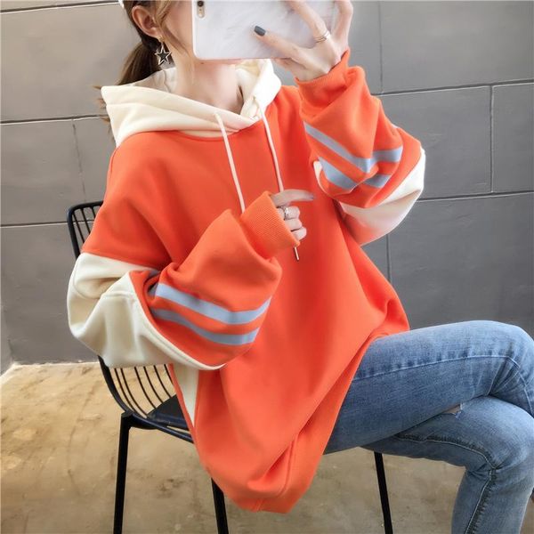 

women's hoodies & sweatshirts 2021 velvet thickened autumn and winter hooded sweater women casual all-match korean style, Black