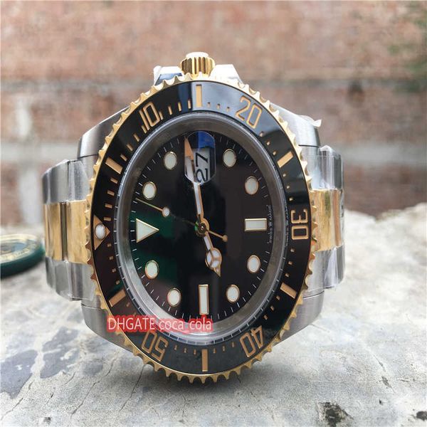 

ar factory new luxury sea steel yellow gold ceramic bezel men 904l steel cal.3235 automatic movement 43mm 126603 sport dive swimming, Slivery;brown