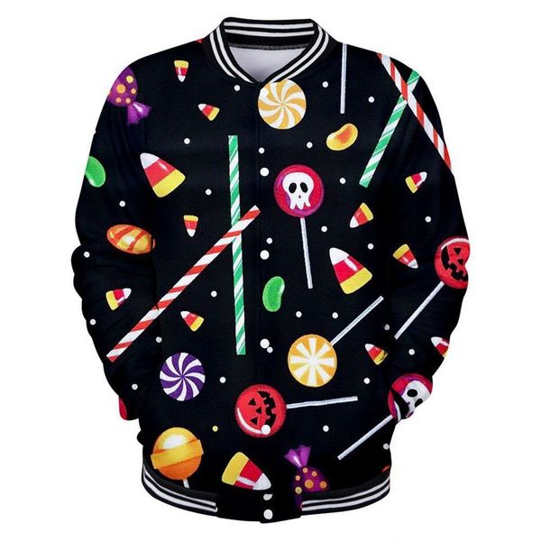 

halloween skull pumpkin jacket men's women's shorts jacket luminous pumpkin pattern baseball jacket comfortable fashion travel spo, Black;brown