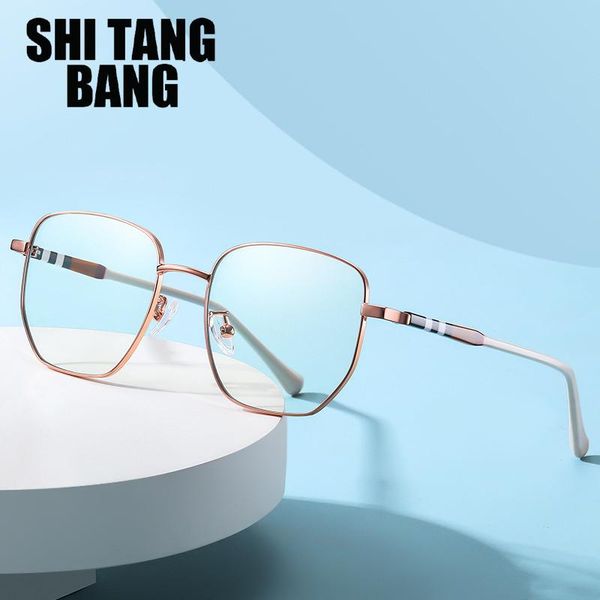 

sunglasses 2022 plank metal black glasses frames striped men optical anti blue lihgt computer eyeglasses men's polygonal eyewear ld216, White;black