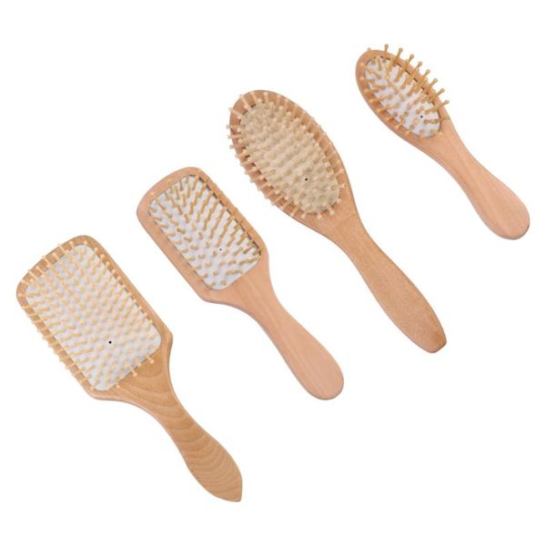 

hair brushes 4pcs air cushion combs brush wood comb for girls, Silver