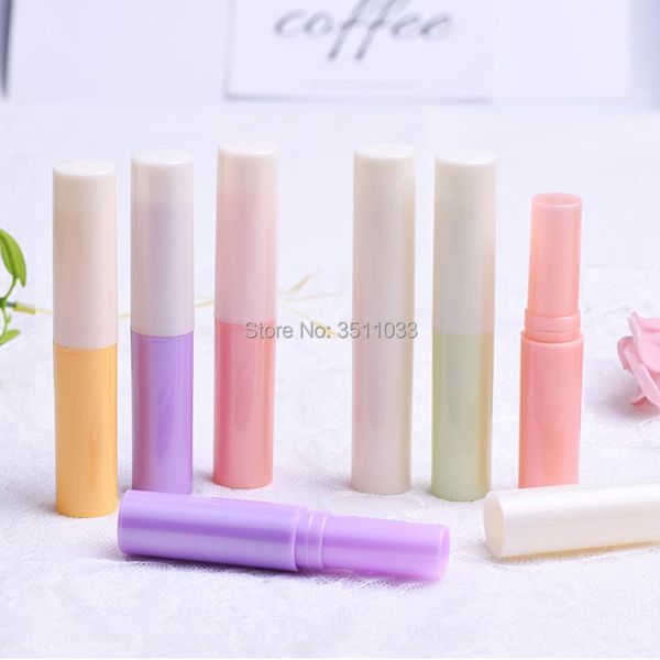 

storage bottles & jars 3g plastic pink green purple yellow lip sub package directly filling empty cosmetic lipstick refillable containe
