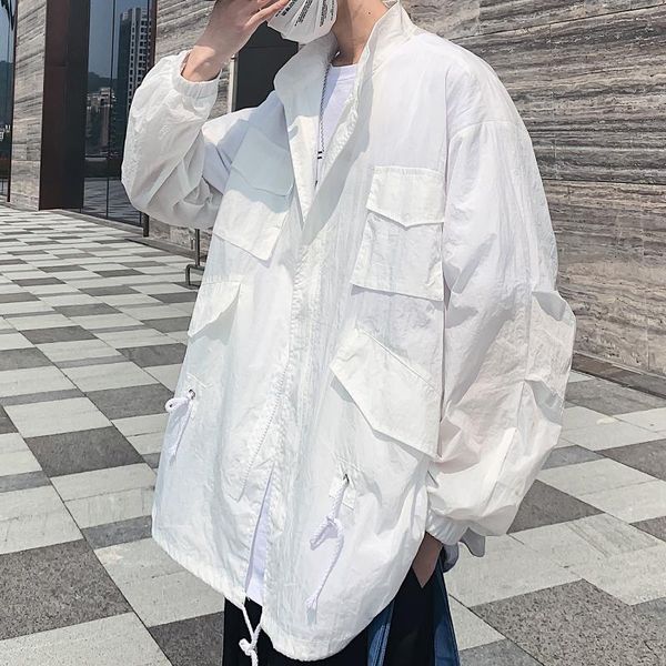 

men's jackets men quick-drying jacket, sun protection and uv thin military ultralight windbreaker, male loose jacket, Black;brown