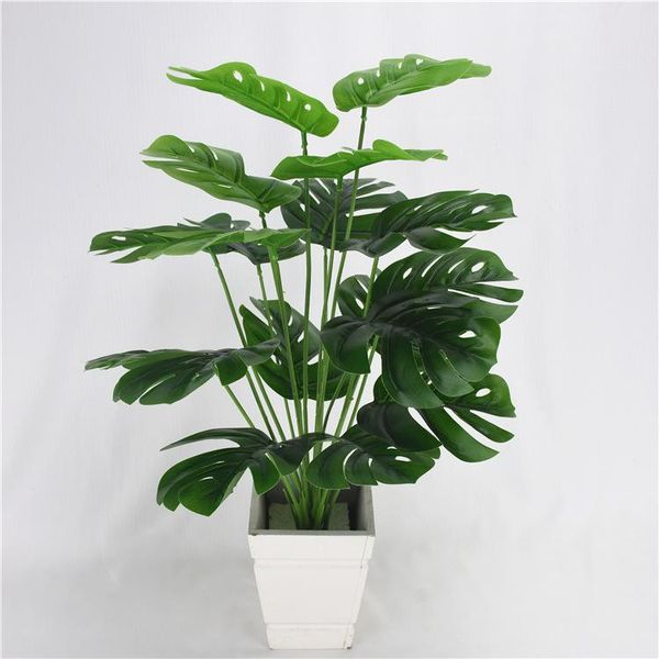 

49cm 18heads artificial green monstera leaves home garden living room bedroom decoration fake plants decorative flowers & wreaths