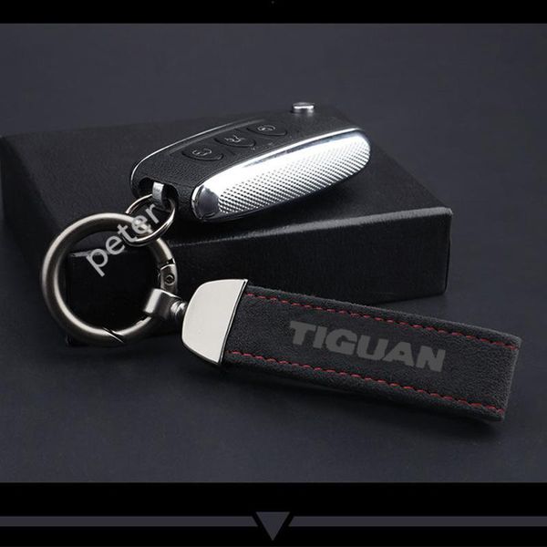 

keychains 2021 for vw tiguan 2 2009 accessories fashion metal leather car styling keychain 4s shop gift logo key, Silver