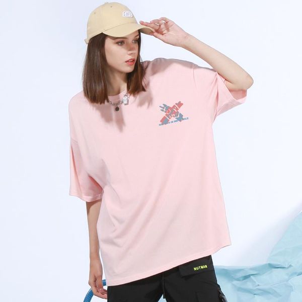 

women's t-shirt 2021 summer lazy style national tide short-sleeved loose korean half-sleeved super street large size women, White