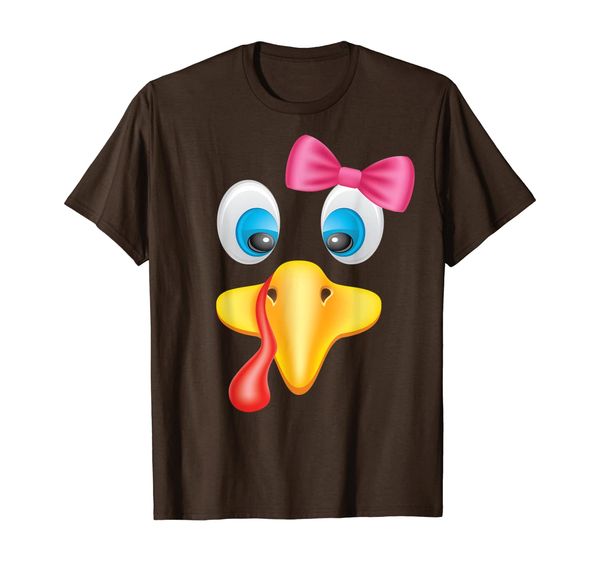 

cute turkey face pink bow tie thanksgiving girl i'm thankful t-shirt, White;black