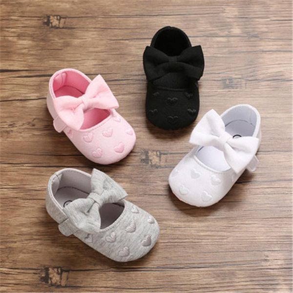 

baby shoes girl born sweetheart spring and autumn bowknot cotton non-slip breathable toddler first walkers