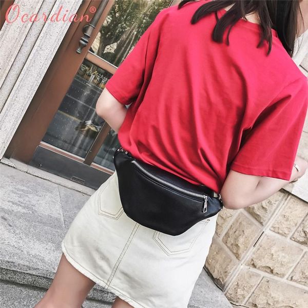 

leather waist bag beautiful women small simple pocket versatile shoulder messenger bags black 2021 heuptas wandelen white