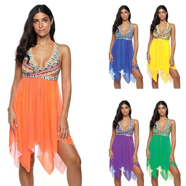 

one-piece suits 2021 tankini swimsuits women irregular skirt casual bikini set two piece swimwear bathing beachwear spa seaside push up