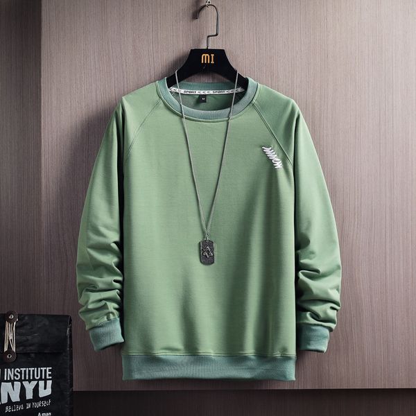 

tbk-w101 - youth trend 2021 spring men's casual round neck sweater, Black